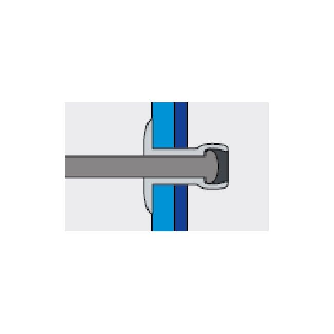 Заклепка вытяжная Ал/Нерж 4,8х12 шир. бортик 14 мм Fasty, Диаметр гильзы, d1 мм: 4,8, Длина гильзы, L  мм: 12, Диаметр бортика, мм: 14 ,фото 4