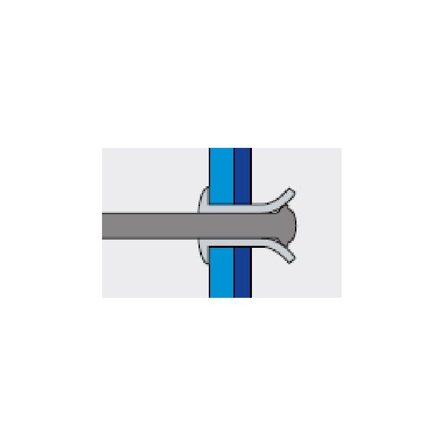 Заклепка вытяжная, лепестковая, стандартный бортик ал./ст.  Bralo, Диаметр гильзы, d1 мм: 6,4, Длина гильзы, L  мм: 150 ,фото 4