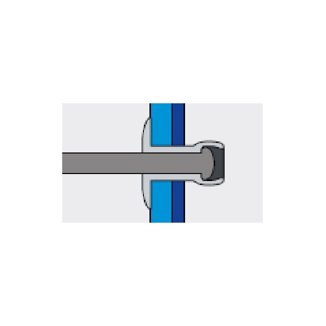 Заклепка вытяжная Ал/Ал 4,8х21 шир. бортик 14 мм Bralo, Диаметр гильзы, d1 мм: 4,8, Длина гильзы, L  мм: 21, Диаметр бортика, мм: 14 ,фото 4