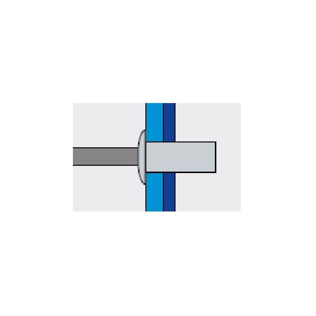 Заклепка вытяжная Ал/Ст 3,2х11 закрытая / станд. бортик Fasty, Диаметр гильзы, d1 мм: 3,2, Длина гильзы, L  мм: 11 ,фото 3