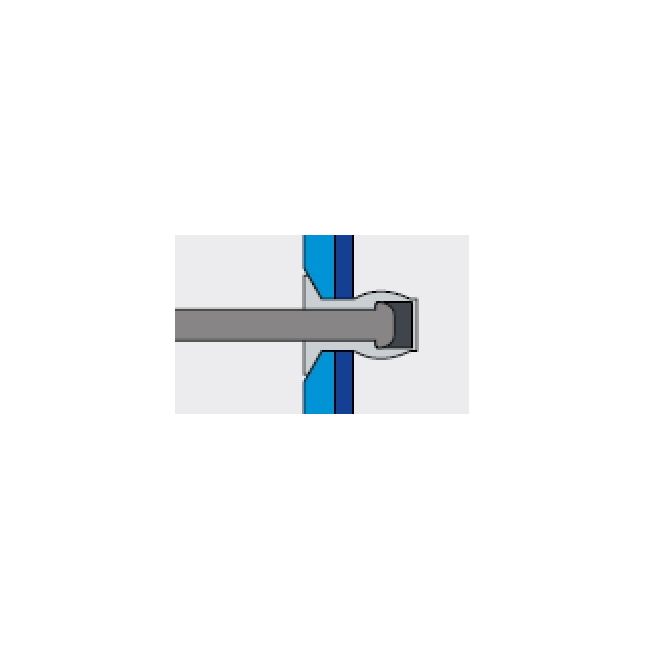 Заклепка вытяжная Ал/Ст 4,8х12,5 закрытая / потайной бортик 120° Bralo, Диаметр гильзы, d1 мм: 4,8, Длина гильзы, L  мм: 12 ,фото 4