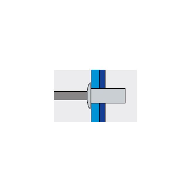 Заклепка вытяжная Ал/Нерж 4,8х21 закрытая / станд. бортик Bralo, Диаметр гильзы, d1 мм: 4,8, Длина гильзы, L  мм: 21 ,фото 3