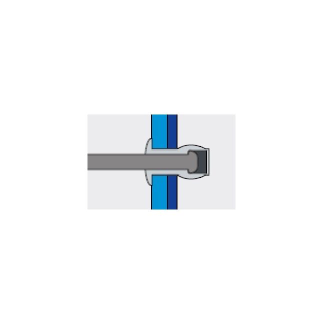 Заклепка вытяжная Ал/Нерж 4,8х9,5 закрытая / станд. бортик Bralo, Диаметр гильзы, d1 мм: 4,8, Длина гильзы, L  мм: 9,5 ,фото 4