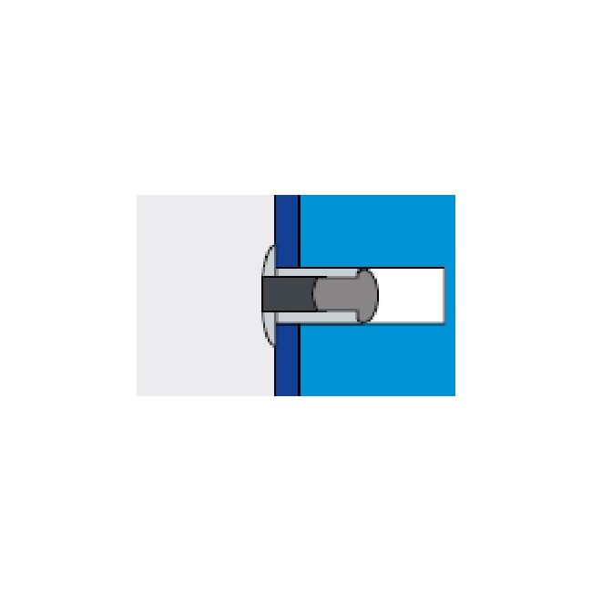 Заклепка вытяжная Ал/Ст 3,2х10 рифленая / станд. бортик Bralo, Диаметр гильзы, d1 мм: 3,2, Длина гильзы, L  мм: 10, Диаметр бортика, мм: 6.5 ,фото 5