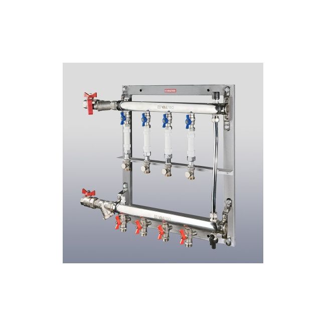 Узел этажный покварт-го учета, с переп-ым клапаном, ввод СПРАВА 1", кол-во вых 2 Valtec VT.GPR.06S04.R2, Размер изделия: 1 ,фото 4