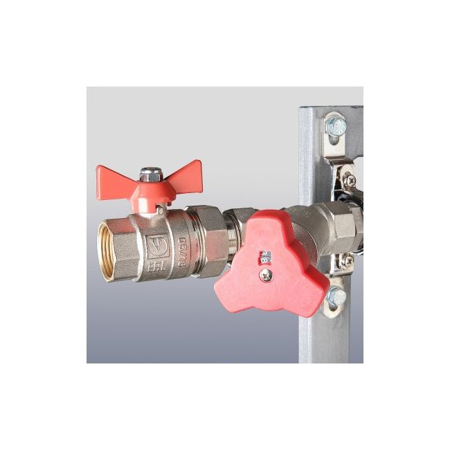 Узел этажный покварт-го учета, с переп-ым клапаном, ввод СПРАВА 1", кол-во вых 2 Valtec VT.GPR.06S04.R2, Размер изделия: 1 ,фото 7