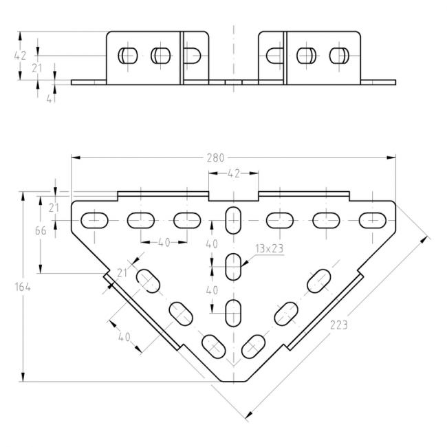Т-образная „косынка“ Mupro, оцинкованная Тип 2 280x164x4 мм ,фото 2