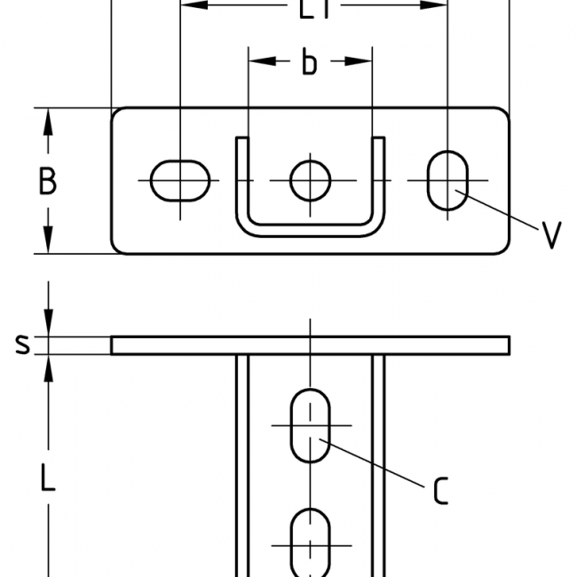Седлообразный фланец МЮПРО д/профиля 27/18-28/30 поперечное исполнение ,фото 2