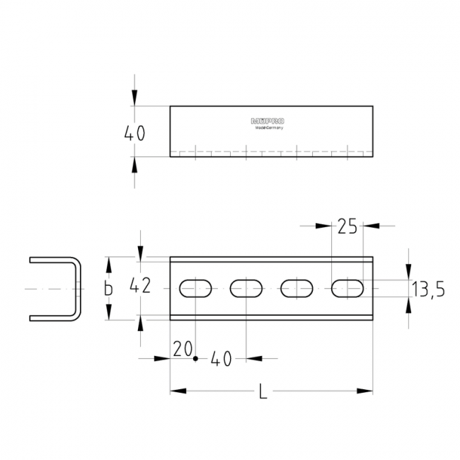 Соединитель Mupro, в тяжелом исполнении, оцинкованный для профиля 38/40-40/120 ,фото 3