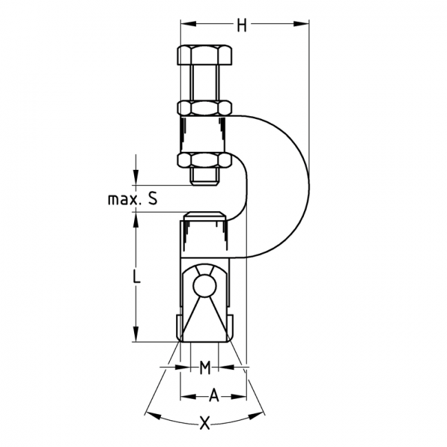 Струбцина Mupro с шарниром, оцинкованная тип FLS, М8 ,фото 4