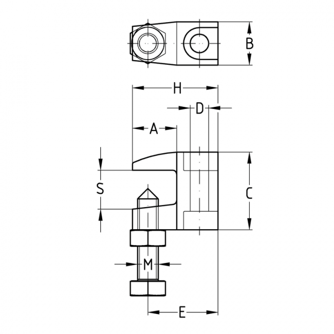 V4A Струбцина M8, длина захвата 0-16 мм ,фото 2