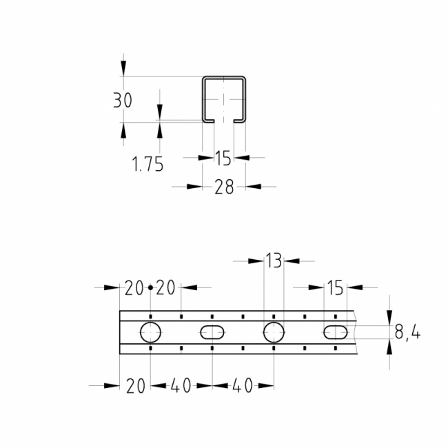 Монтажный профиль Mupro MPC,  28/30, Длина профиля, м: 2, Материал профиля: Оцинкованный ,фото 2