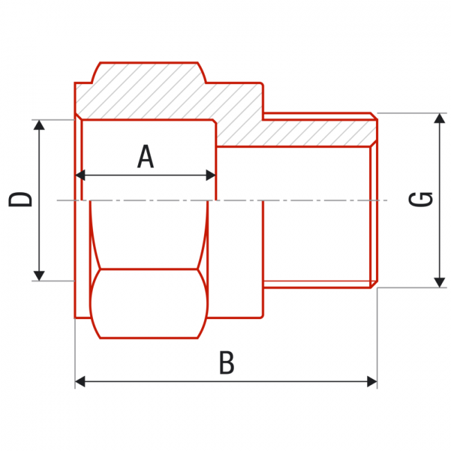 FV PPR Переходник с пласт. резьбой наружной, Размер изделия: 20x1/2" ,фото 2