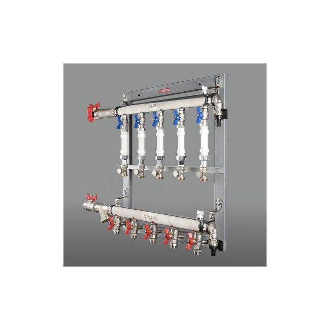 Узел этажный покварт-го учета, без переп-го клапана, ввод СЛЕВА 3/4", кол-во вых 7 Valtec VT.GPM.05S04.L7 ,фото 2