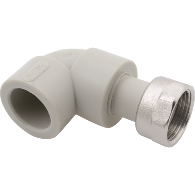 FV PPR Уголок 90° с накидной гайкой, Размер изделия: 20x3/4 