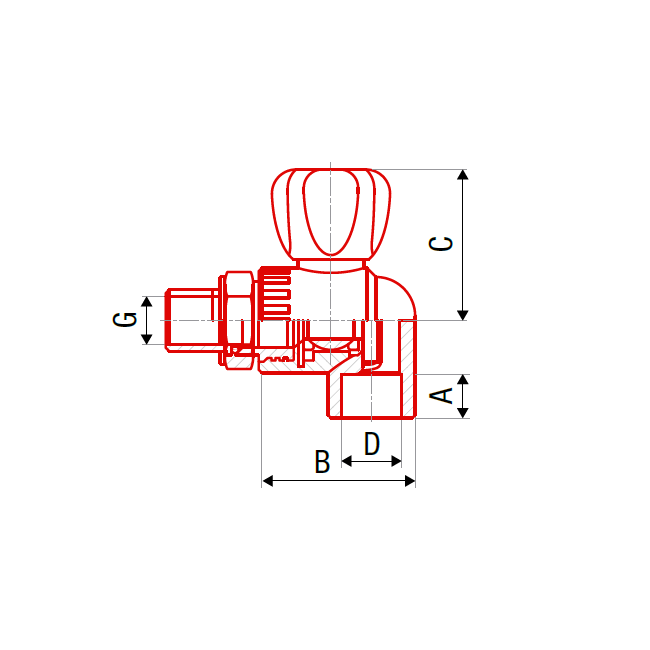 FV PPR Kран радиаторный угловой, Размер изделия: 20x1/2 ,фото 2