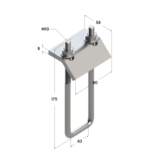 Зажим балочный TBC 41(124) М10 Termoclip ,фото 3