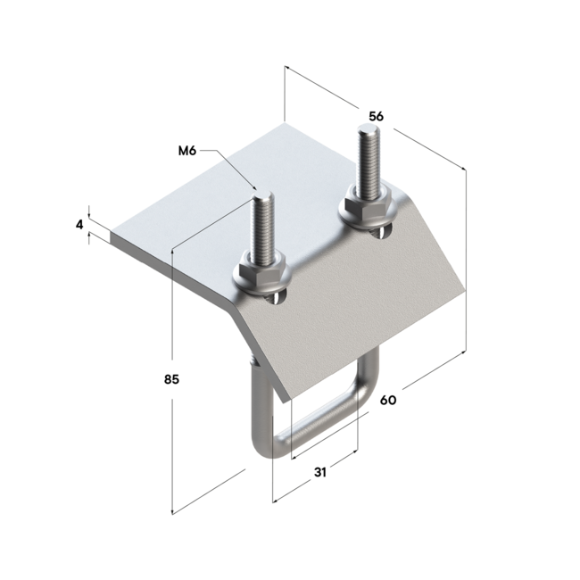 Зажим балочный TBC 28 (18-30) M6 Termoclip ,фото 3