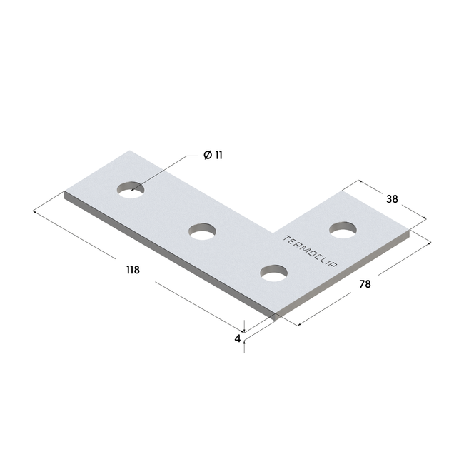 Пластина соединительная L-образная TCP L 38-41 4F4 Termoclip ,фото 3