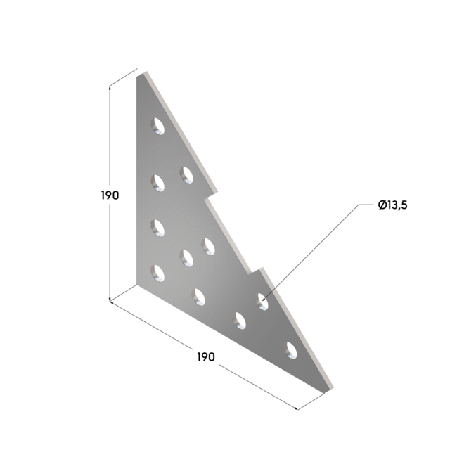 Пластина соединительная треугольная TCP TR 38-41 4F11 Termoclip ,фото 3