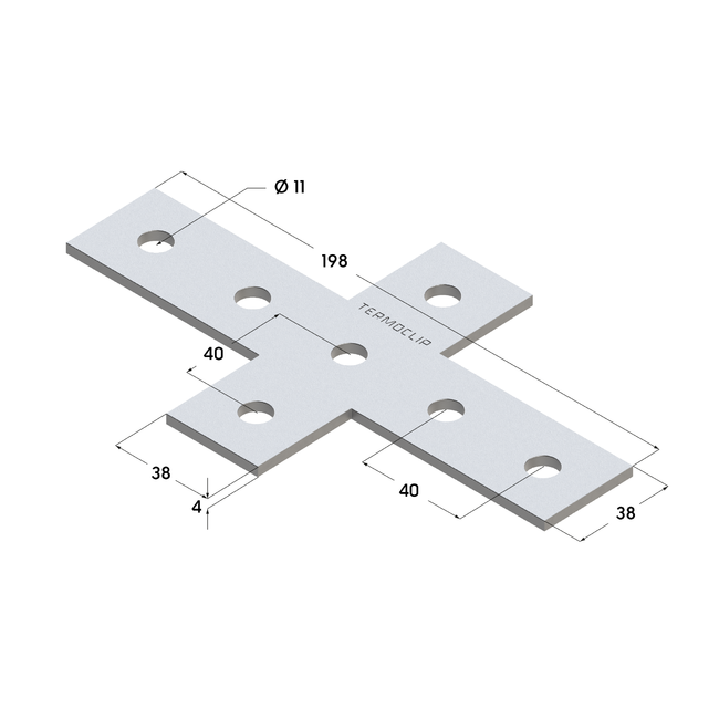 Пластина соединительная Х-образная TCP X 38–41 4F7 Termoclip ,фото 3