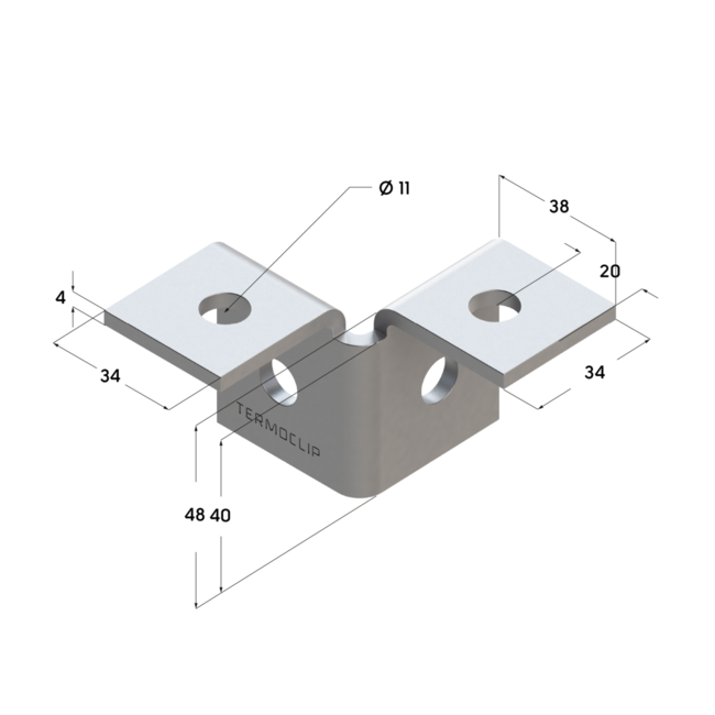 Уголок 3D двусторонний ТA2 38-41 4F4 Termoclip ,фото 2