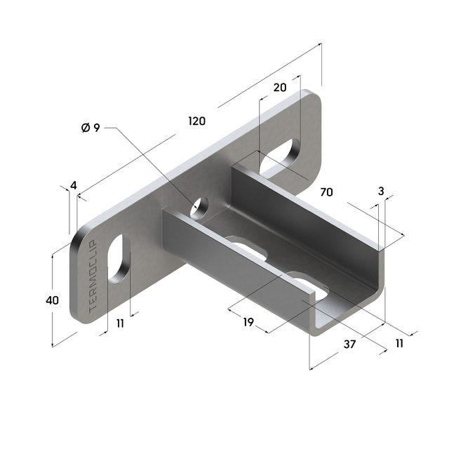 Фланец седельный поперечный TSF T 28 4F2 Termoclip ,фото 2
