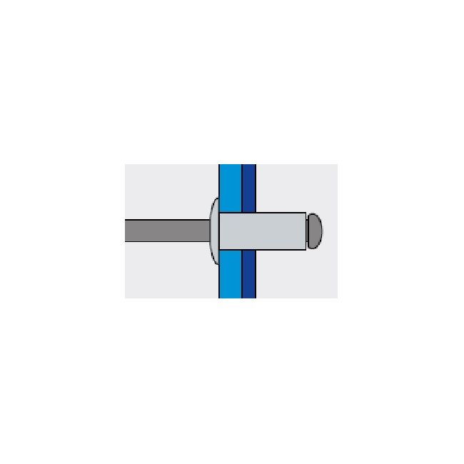 Заклепка вытяжная Ст/Ст 6,0х10 станд. бортик Bralo, Диаметр гильзы, d1 мм: 6, Длина гильзы, L  мм: 10 ,фото 3