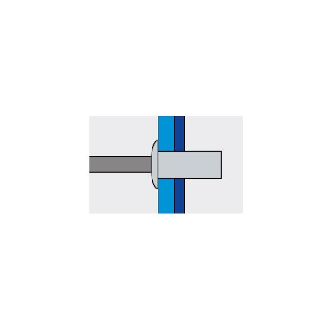 Заклепка вытяжная Ст/Ст 4,0х15 закрытая / станд. бортик Bralo, Диаметр гильзы, d1 мм: 4, Длина гильзы, L  мм: 15 ,фото 3