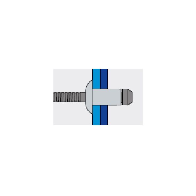 Заклепка вытяжная Ст/Ст 4,8х11,5 для мягких материалов / станд. бортик Bralo, Диаметр гильзы, d1 мм: 4,8, Длина гильзы, L  мм: 11,5 ,фото 3