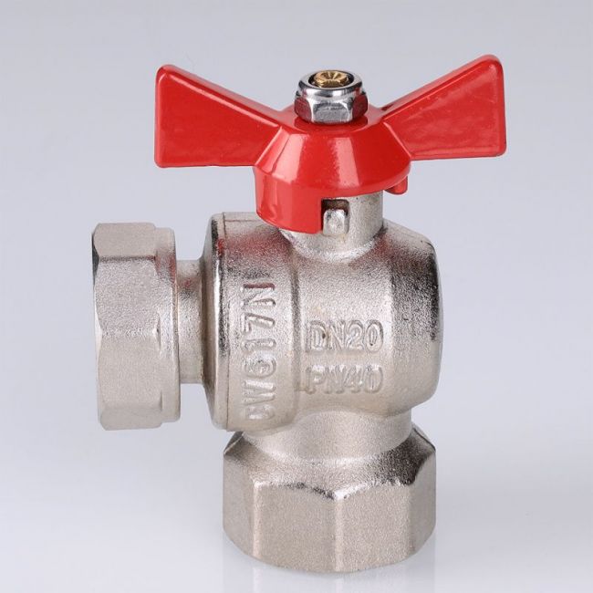 Кран шар. BASE угловой с накидной гайкой 1/2" вн.-вн. (короткий) Valtec VT.266.NS.0404, Размер крана: 1/2"х1/2" ,фото 4