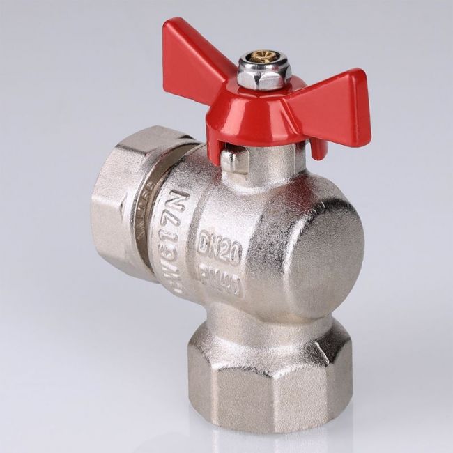 Кран шар. BASE угловой с накидной гайкой 1/2" вн.-вн. (короткий) Valtec VT.266.NS.0404, Размер крана: 1/2"х1/2" ,фото 3