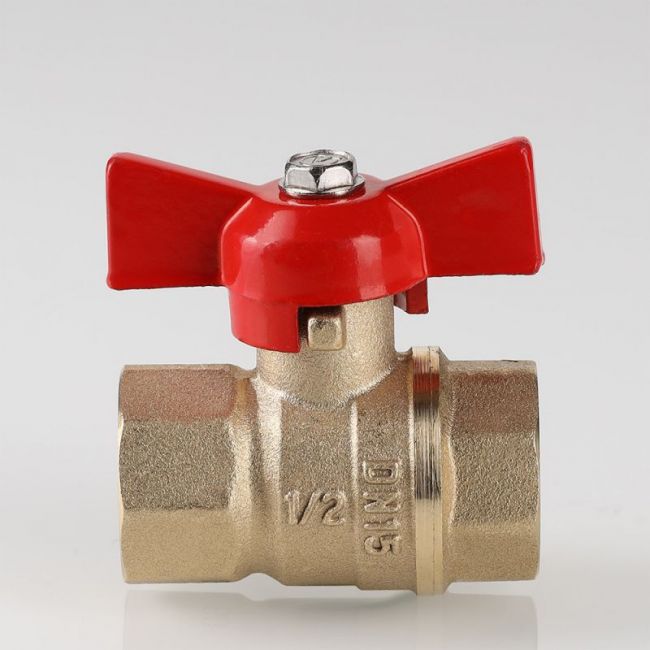 Кран шар. СТАНДАРТ, без покрытия, рукоятка бабочка 1/2", вн.-вн. (PN40) Valtec VT.122.GN.04, Размер крана: 1/2" ,фото 2