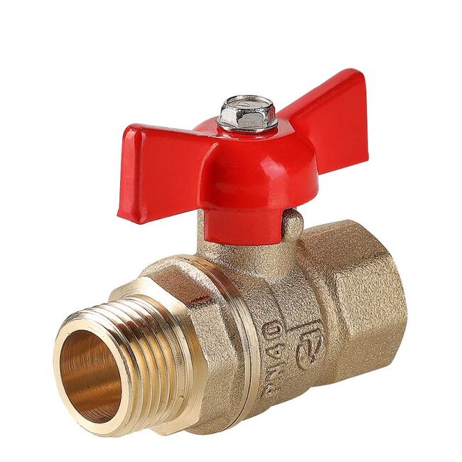 Кран шар. СТАНДАРТ, без покрытия, рукоятка бабочка 3/4", вн.-нар. (PN40) Valtec VT.123.GN.05, Размер крана: 3/4" 
