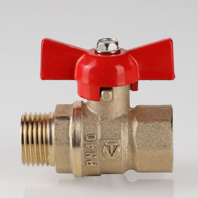 Кран шар. СТАНДАРТ, без покрытия, рукоятка бабочка 1/2", вн.-нар. (PN40) Valtec VT.123.GN.04, Размер крана: 1/2" ,фото 5