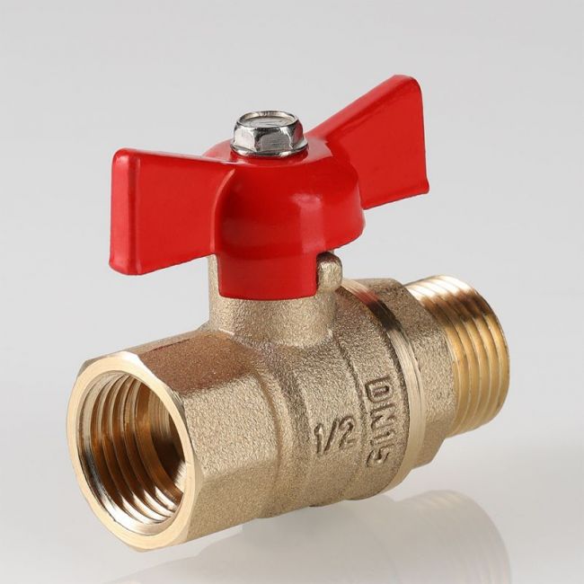 Кран шар. СТАНДАРТ, без покрытия, рукоятка бабочка 1/2", вн.-нар. (PN40) Valtec VT.123.GN.04, Размер крана: 1/2" ,фото 3