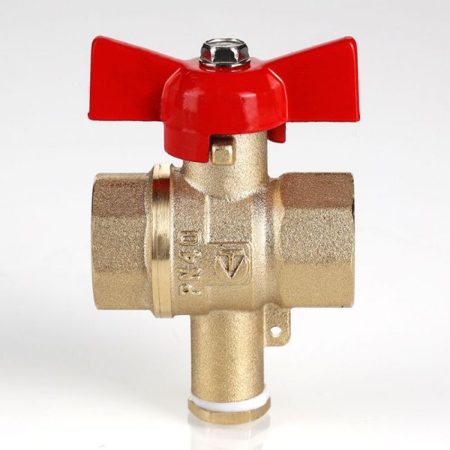 Кран шар. СТАНДАРТ, без покрытия, для подкл датч темп, рукоятка бабочка, 1/2", вн.-вн. (PN40) Valtec VT.128.GN.04 ,фото 2