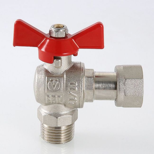 Кран шар. BASE угловой с накидной гайкой 3/4" вн.-нар. (короткий) Valtec VT.267.NS.0505, Размер крана: 3/4" ,фото 2