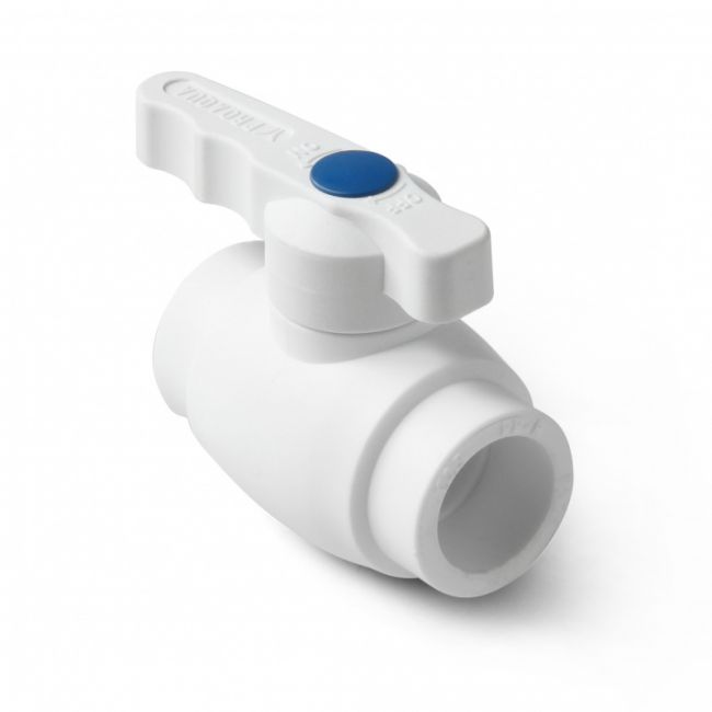 Шаровой кран полнопроходной Ultra полипропиленовый Prime белый, 25, PRO AQUA, PA40510, Размер изделия: 25 