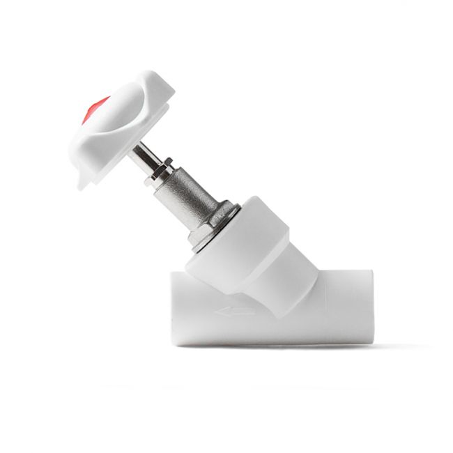 Клапан (вентиль) косой полипропиленовый белый, 20, PRO AQUA, PA42008, Размер изделия: 20 ,фото 2