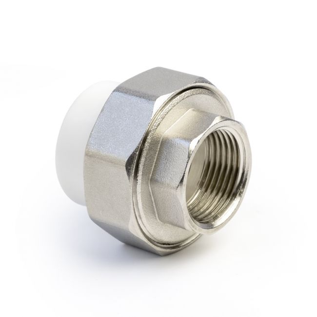 Муфта комбинированная разъемная (американка) полипропиленовая УСИЛЕННАЯ ВР белая, 25-3/4, PRO AQUA, PA20014S, Размер изделия: 25x3/4 ,фото 2