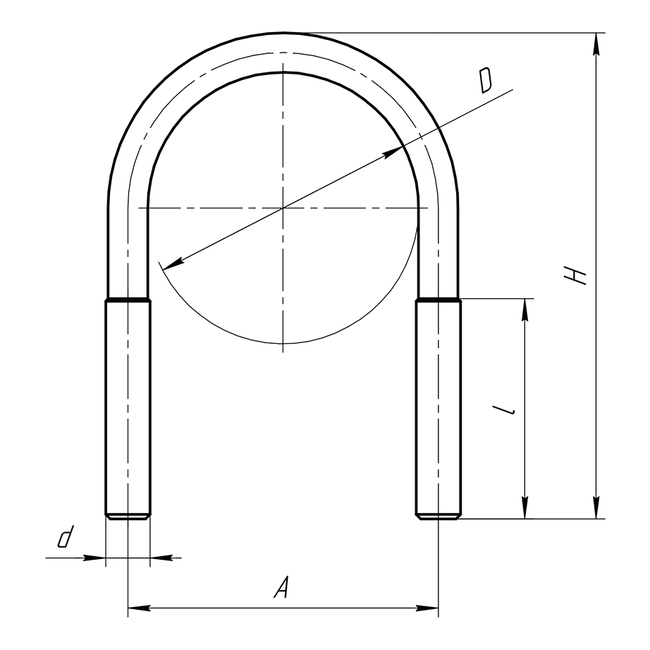 Хомут U-образный TUB D55 M10 Termoclip ,фото 2