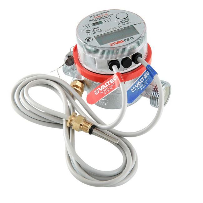 Теплосчетчик квартирный, с тахометрическим расходомером, RS-485 (на обратный тр.) 0,6 м3/час Valtec VHM-T-15/0,6-С-О 