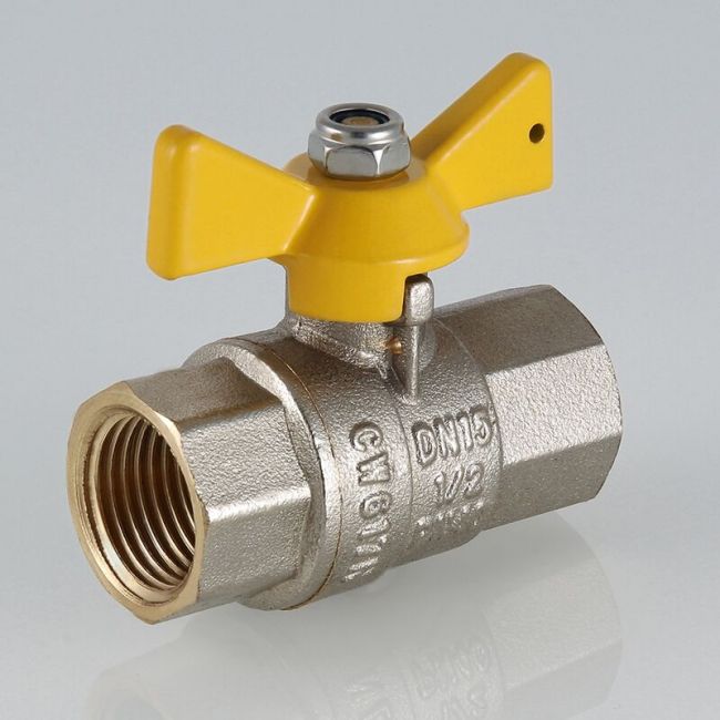 Кран шар. газ. VALGAS, рукоятка бабочка 1/2" вн.-вн. Valtec VT.277.N.04 ,фото 3