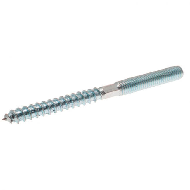 Шпилька-шуруп сантехническая М8х60 оцинкованная, Диаметр шпильки, мм: М8, Длина шпильки, мм: 60, Материал шпильки: Оцинкованная сталь ,фото 2