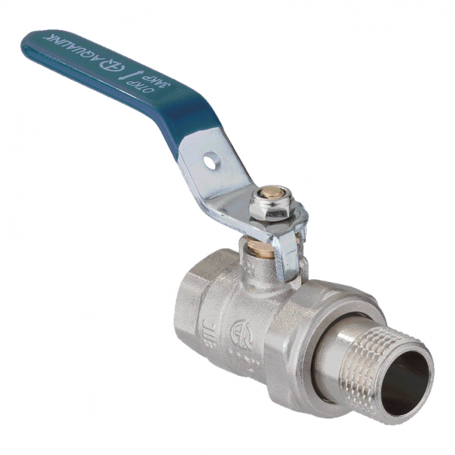 Кран шаровой со сгоном вн-нар ручка Aqualink, Размер крана: 3/4" 