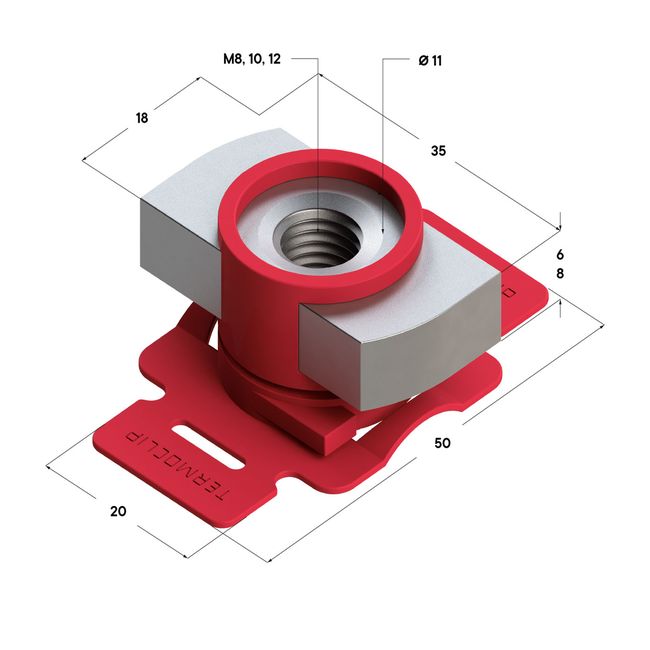 Гайка быстрого монтажа потайная TWN 41 8F M12 (150/50 шт/кор) Termoclip ,фото 2