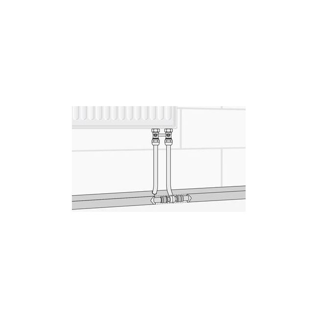 Аксиальный фитинг- тройник с хромированной латунной трубкой короткий 20(2,8)х15х16(2,2) L 300 мм Valtec VTm.482.C.201516, Для трубы диаметром, мм: 20x16 ,фото 4