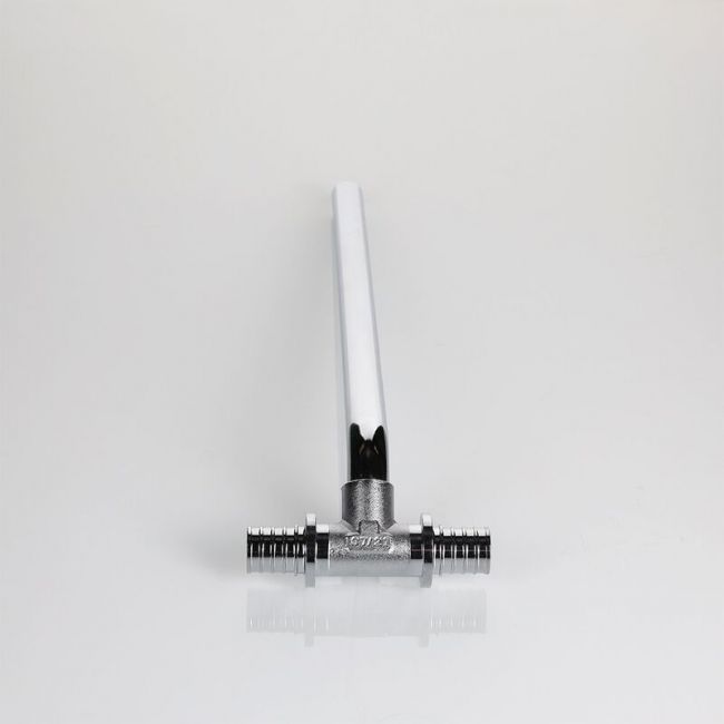 Аксиальный фитинг- тройник с хромированной латунной трубкой короткий 20(2,8)х15х16(2,2) L 300 мм Valtec VTm.482.C.201516, Для трубы диаметром, мм: 20x16 ,фото 2