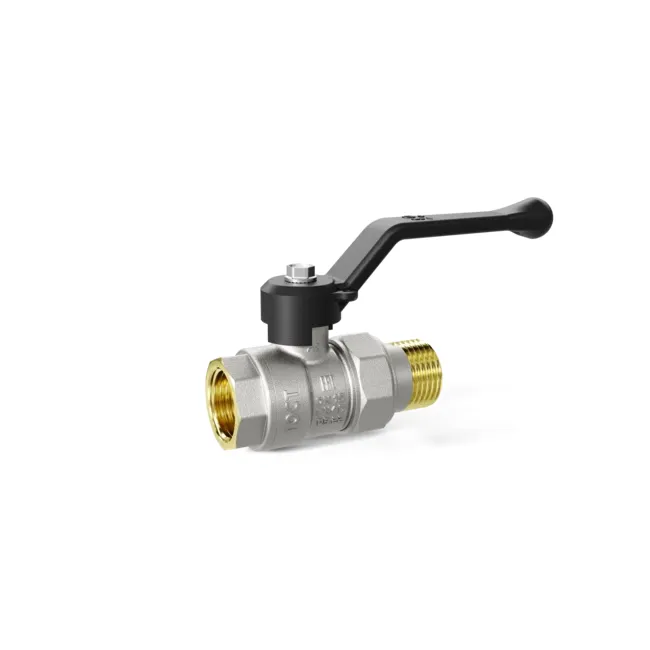 Кран шаровой латунный со сгоном, Ру 40, ручка-рычаг, внутренняя/наружная, 1 1/4", LD Pride, LD 47.307.32, Размер крана: 1 1/4" 